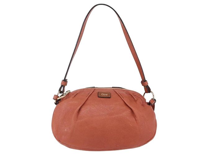 Chloé Borsa a Mano Chloe in Pelle 2 in 1 Arancione Oro Auth BA7804 D'oro - vista 13