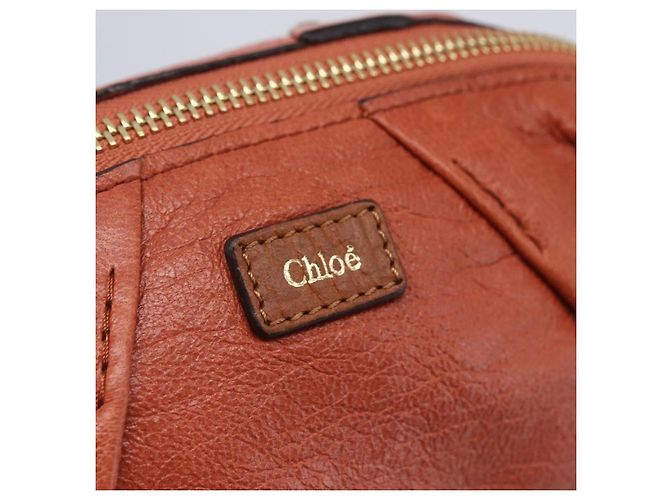 Chloé Borsa a Mano Chloe in Pelle 2 in 1 Arancione Oro Auth BA7804 D'oro - vista 19