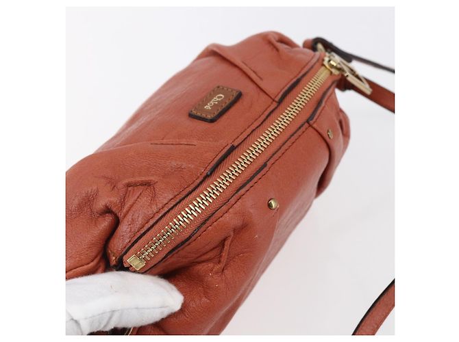 Chloé Borsa a Mano Chloe in Pelle 2 in 1 Arancione Oro Auth BA7804 D'oro - vista 6
