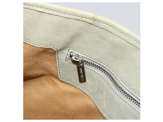 Borsa tote in pelle beige argento con borchie Jimmy Choo Auth bs30825 - vista 20