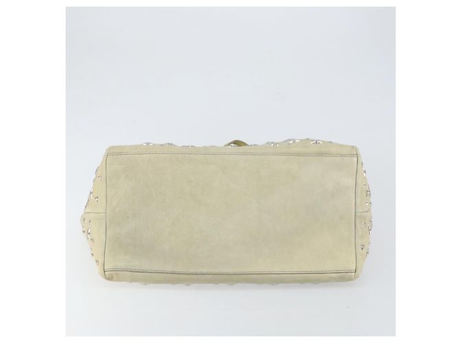 Borsa tote in pelle beige argento con borchie Jimmy Choo Auth bs30825 - vista 5