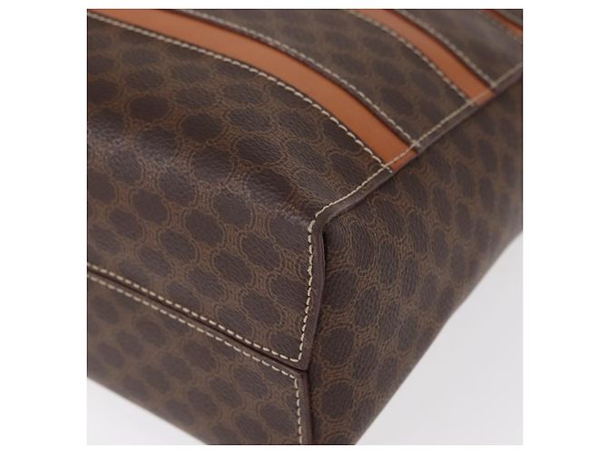 Céline Borsa a mano in tela Macadam CELINE in pelle PVC marrone oro Auth 152578 D'oro - vista 14