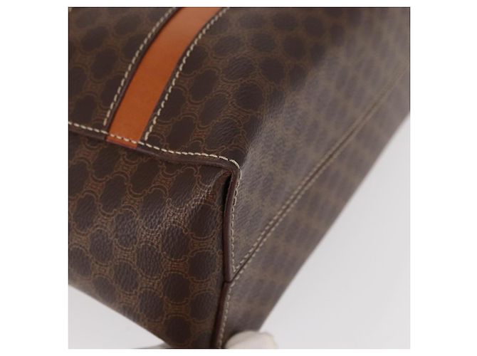 Céline Borsa a mano in tela Macadam CELINE in pelle PVC marrone oro Auth 152578 D'oro - vista 15