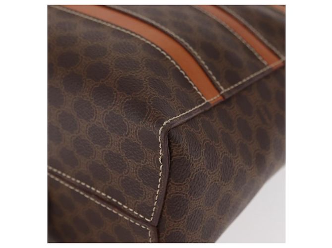 Céline Borsa a mano in tela Macadam CELINE in pelle PVC marrone oro Auth 152578 D'oro - vista 16