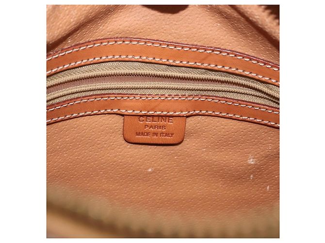 Céline Borsa a mano in tela Macadam CELINE in pelle PVC marrone oro Auth 152578 D'oro - vista 19