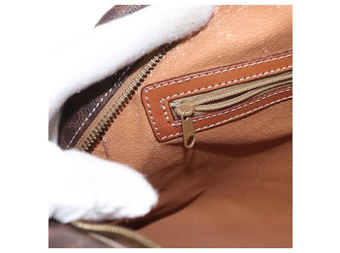 Céline Borsa a mano in tela Macadam CELINE in pelle PVC marrone oro Auth 152578 D'oro - vista 22