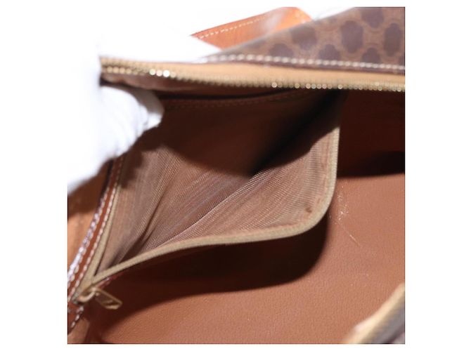 Céline Borsa a mano in tela Macadam CELINE in pelle PVC marrone oro Auth 152578 D'oro - vista 23