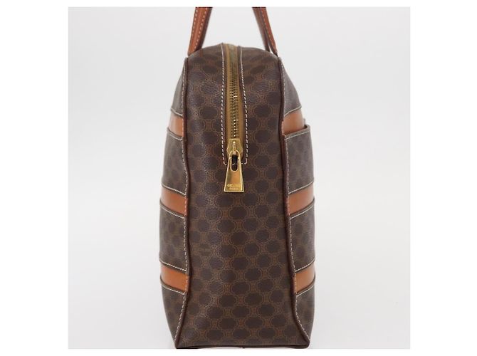Céline Borsa a mano in tela Macadam CELINE in pelle PVC marrone oro Auth 152578 D'oro - vista 4