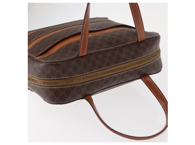 Céline Borsa a mano in tela Macadam CELINE in pelle PVC marrone oro Auth 152578 D'oro - vista 6
