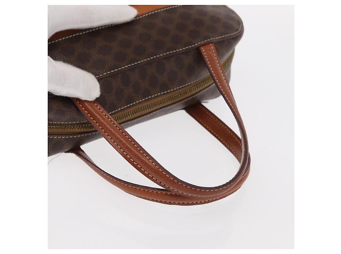Céline Borsa a mano in tela Macadam CELINE in pelle PVC marrone oro Auth 152578 D'oro - vista 7