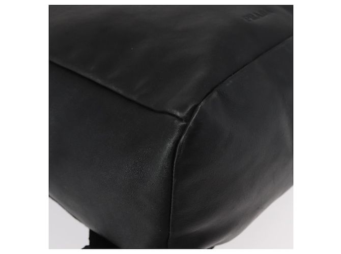Zaino in pelle nera e argento PRADA Auth 121332 Nero - vista 16