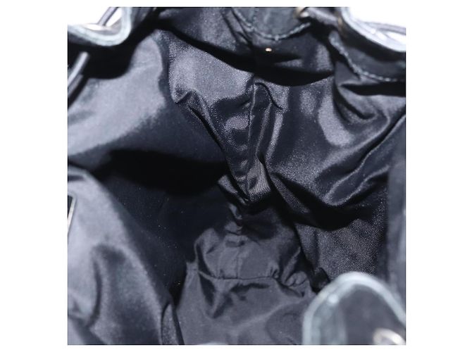 Zaino in pelle nera e argento PRADA Auth 121332 Nero - vista 22
