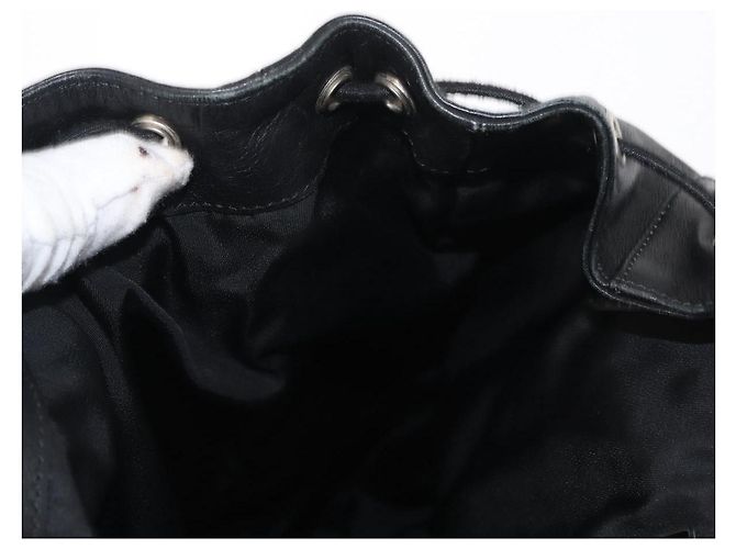 Zaino in pelle nera e argento PRADA Auth 121332 Nero - vista 23