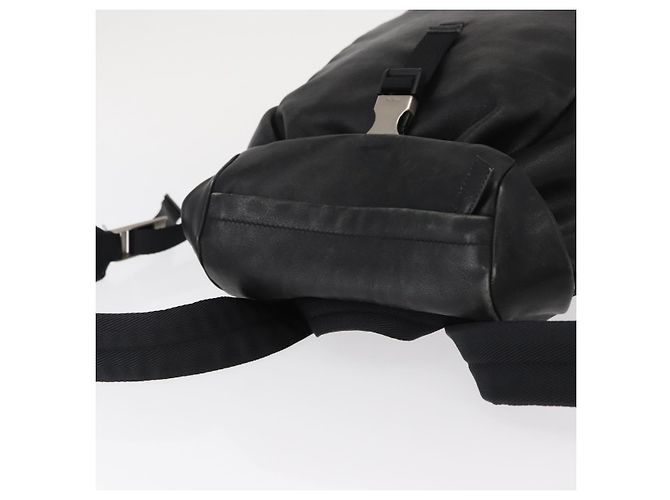 Zaino in pelle nera e argento PRADA Auth 121332 Nero - vista 6
