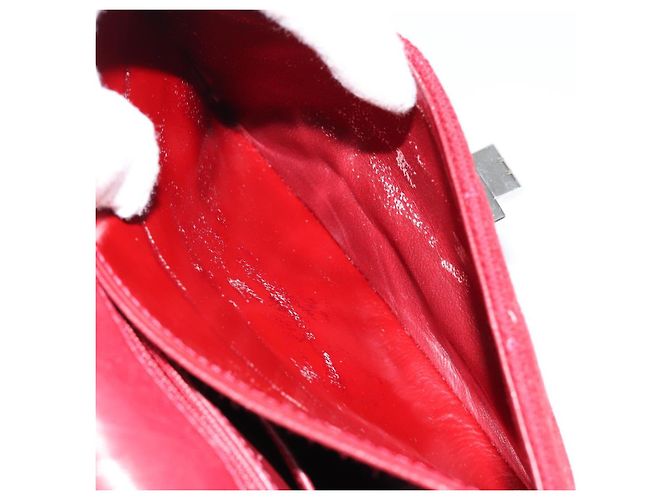 CHANEL 2.55 Borsa a Spalla Matelassé con Catena Rosso Smalto Argento CC Auth bs30717 - vista 12
