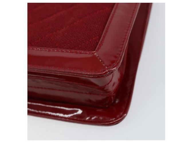 CHANEL 2.55 Borsa a Spalla Matelassé con Catena Rosso Smalto Argento CC Auth bs30717 - vista 15