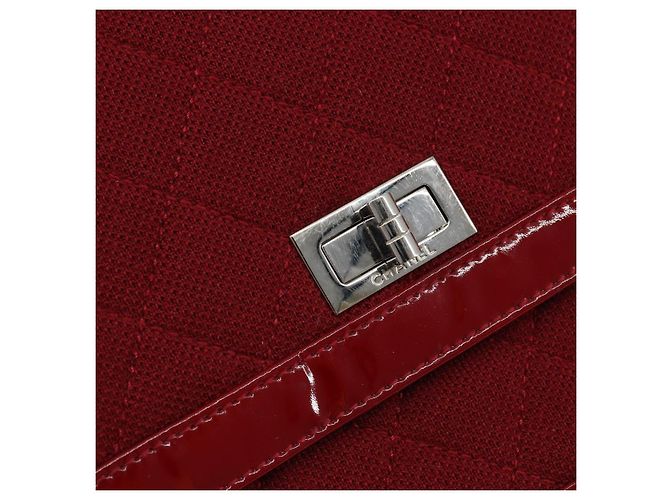 CHANEL 2.55 Borsa a Spalla Matelassé con Catena Rosso Smalto Argento CC Auth bs30717 - vista 17