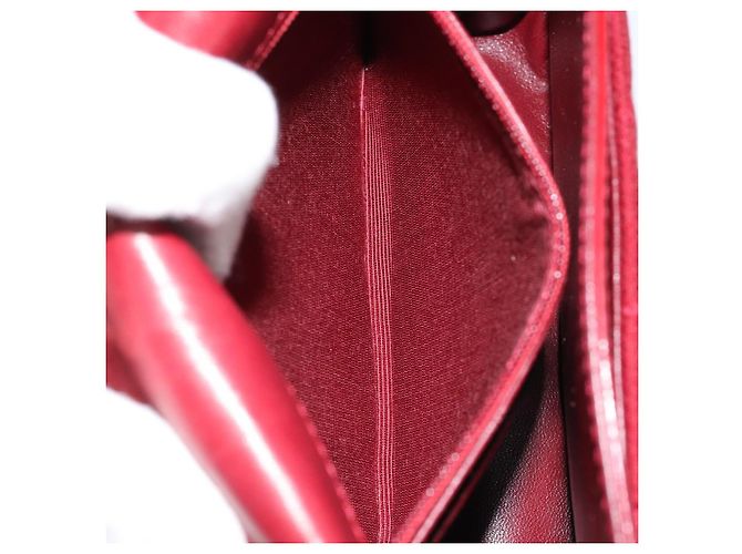 CHANEL 2.55 Borsa a Spalla Matelassé con Catena Rosso Smalto Argento CC Auth bs30717 - vista 22