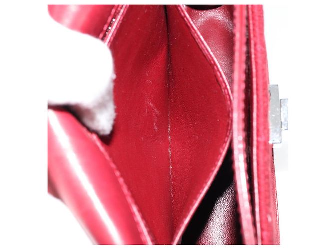 CHANEL 2.55 Borsa a Spalla Matelassé con Catena Rosso Smalto Argento CC Auth bs30717 - vista 23