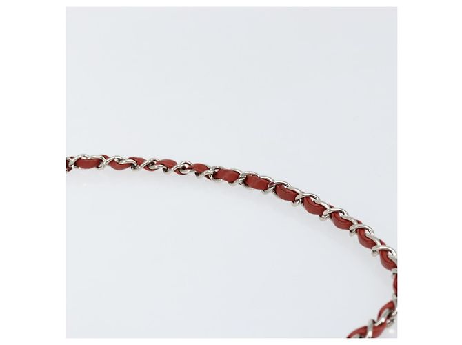 CHANEL 2.55 Borsa a Spalla Matelassé con Catena Rosso Smalto Argento CC Auth bs30717 - vista 8