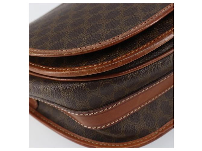 Céline Borsa a spalla in tela Macadam CELINE in pelle PVC marrone oro Auth bs31023 D'oro - vista 15