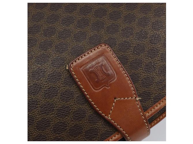 Céline Borsa a spalla in tela Macadam CELINE in pelle PVC marrone oro Auth bs31023 D'oro - vista 18