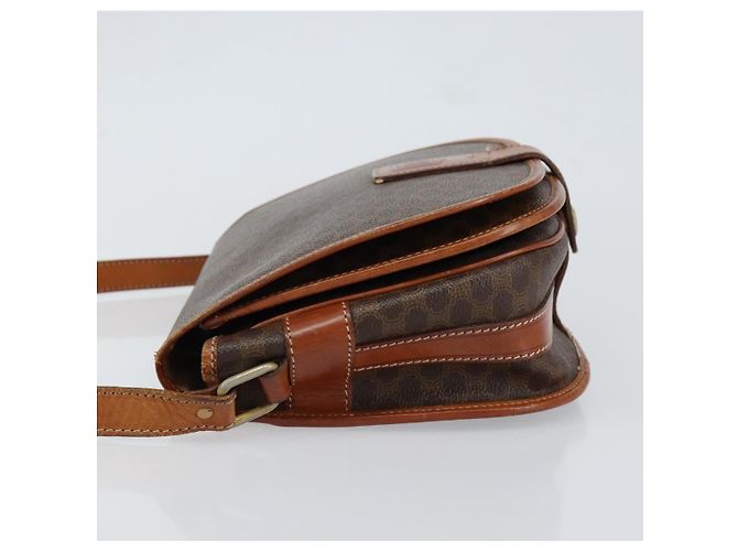 Céline Borsa a spalla in tela Macadam CELINE in pelle PVC marrone oro Auth bs31023 D'oro - vista 4