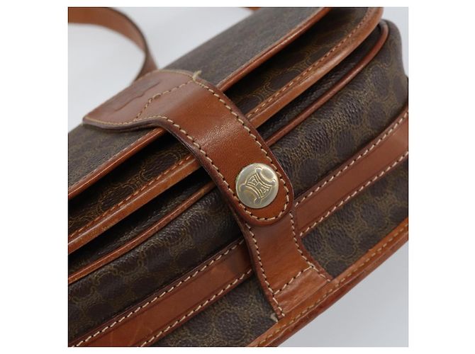Céline Borsa a spalla in tela Macadam CELINE in pelle PVC marrone oro Auth bs31023 D'oro - vista 9