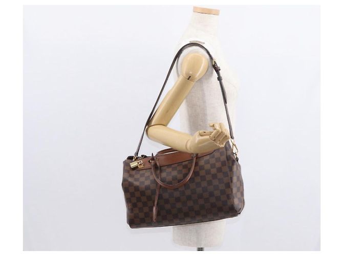 LOUIS VUITTON Borsa a Mano Damier Ebene Greenwich 2way N41337 LV Auth ka034 - vista 29
