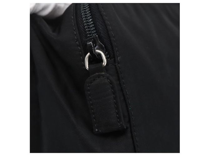 PRADA Borsa a mano in nylon nero argento Auth bs31144 - vista 18