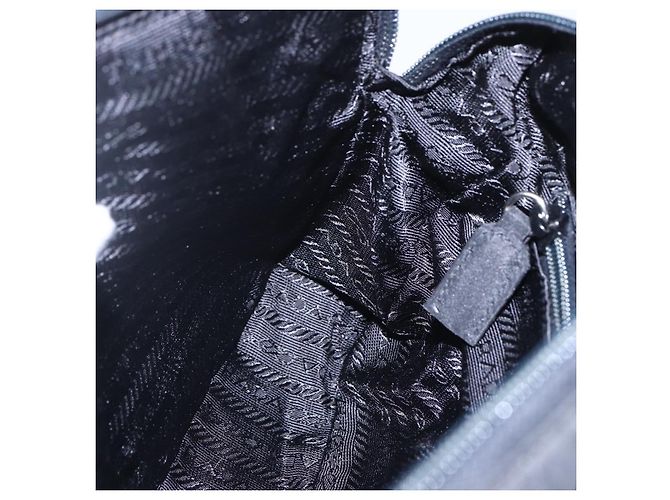 PRADA Borsa a mano in nylon nero argento Auth bs31144 - vista 22