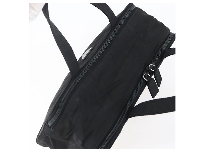 PRADA Borsa a mano in nylon nero argento Auth bs31144 - vista 6