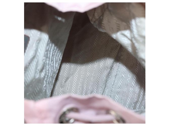 Zaino PRADA in nylon rosa argento Auth 153366 - vista 11