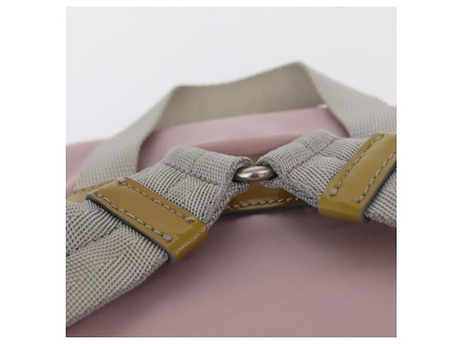 Zaino PRADA in nylon rosa argento Auth 153366 - vista 16