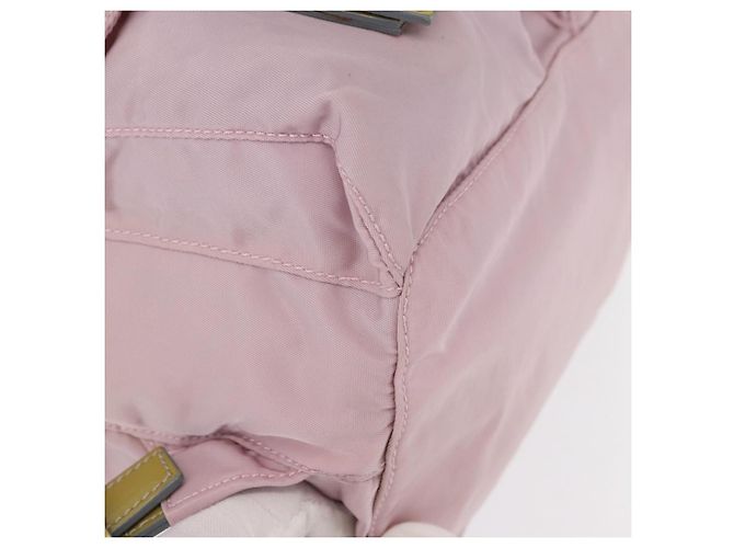 Zaino PRADA in nylon rosa argento Auth 153366 - vista 19