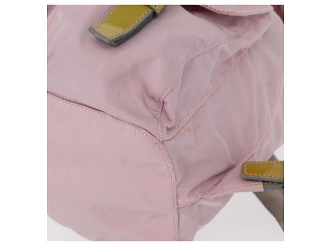 Zaino PRADA in nylon rosa argento Auth 153366 - vista 20