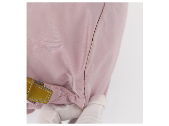 Zaino PRADA in nylon rosa argento Auth 153366 - vista 21