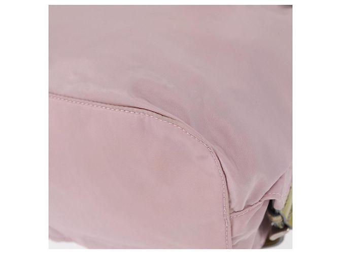 Zaino PRADA in nylon rosa argento Auth 153366 - vista 22