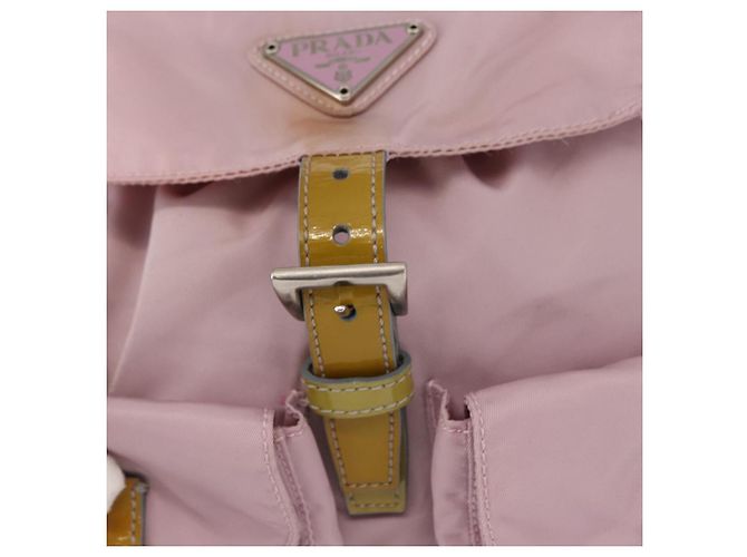 Zaino PRADA in nylon rosa argento Auth 153366 - vista 23