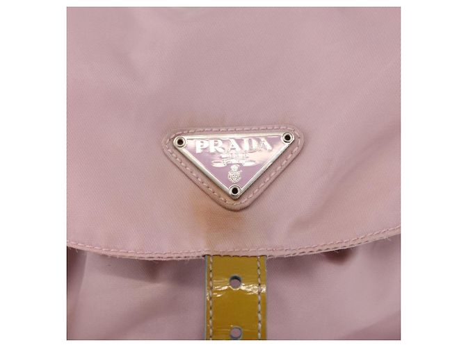 Zaino PRADA in nylon rosa argento Auth 153366 - vista 24
