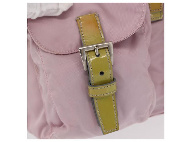 Zaino PRADA in nylon rosa argento Auth 153366 - vista 25