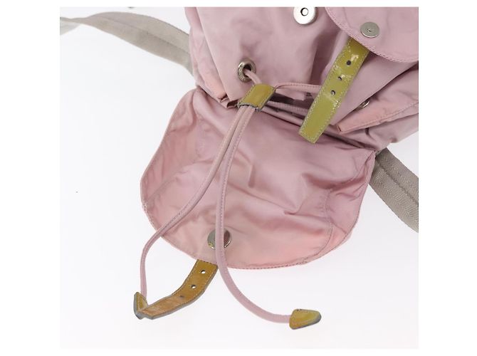 Zaino PRADA in nylon rosa argento Auth 153366 - vista 26