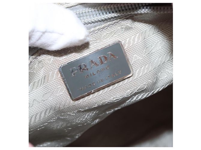 Zaino PRADA in nylon rosa argento Auth 153366 - vista 27