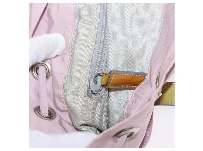 Zaino PRADA in nylon rosa argento Auth 153366 - vista 31