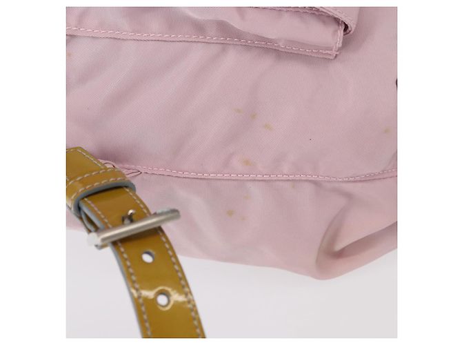 Zaino PRADA in nylon rosa argento Auth 153366 - vista 4