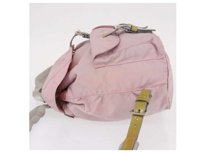 Zaino PRADA in nylon rosa argento Auth 153366 - vista 5