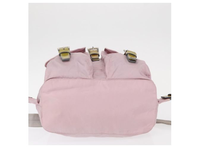 Zaino PRADA in nylon rosa argento Auth 153366 - vista 6