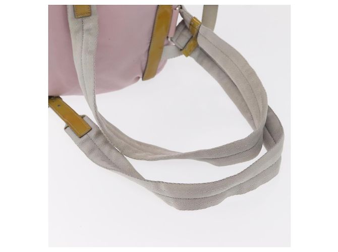 Zaino PRADA in nylon rosa argento Auth 153366 - vista 8
