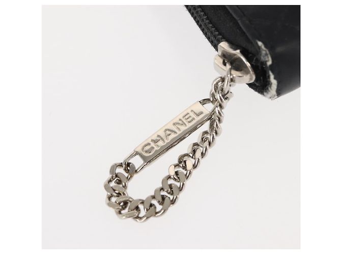 CHANEL Cambon Line Organizer Long Wallet Leather Black Silver CC Auth 149586 Silvery - view 8