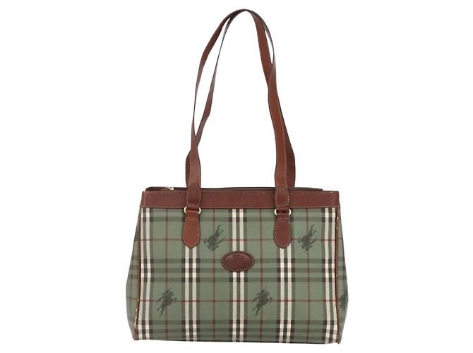 Autre Marque Borsa Tote Nova Check in PVC pelle verde oro Auth 152895 D'oro - vista 13